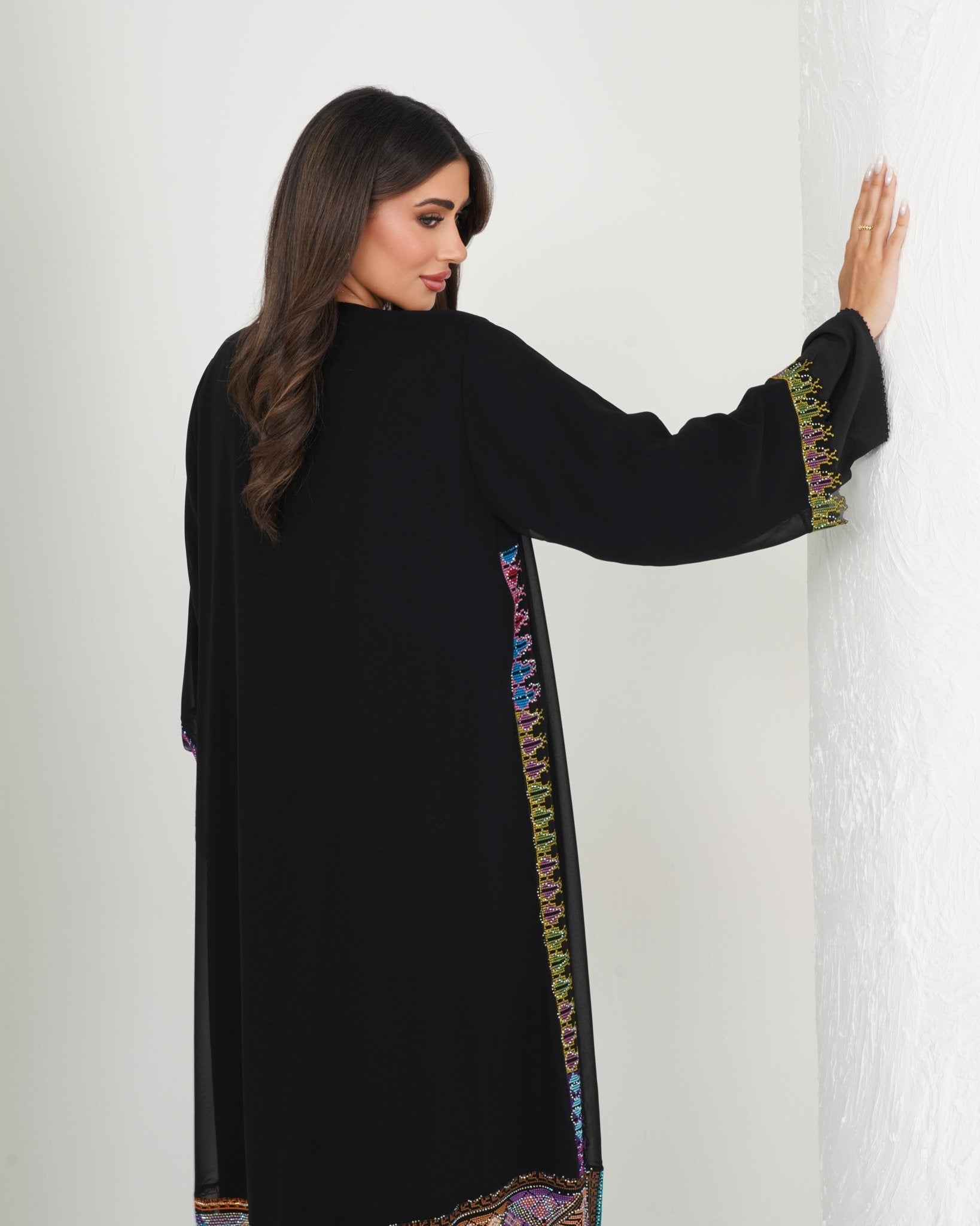R140 kashmiri Black Abaya Set Abaya for Women UAE – Abaya – Rutba Fashion Abaya