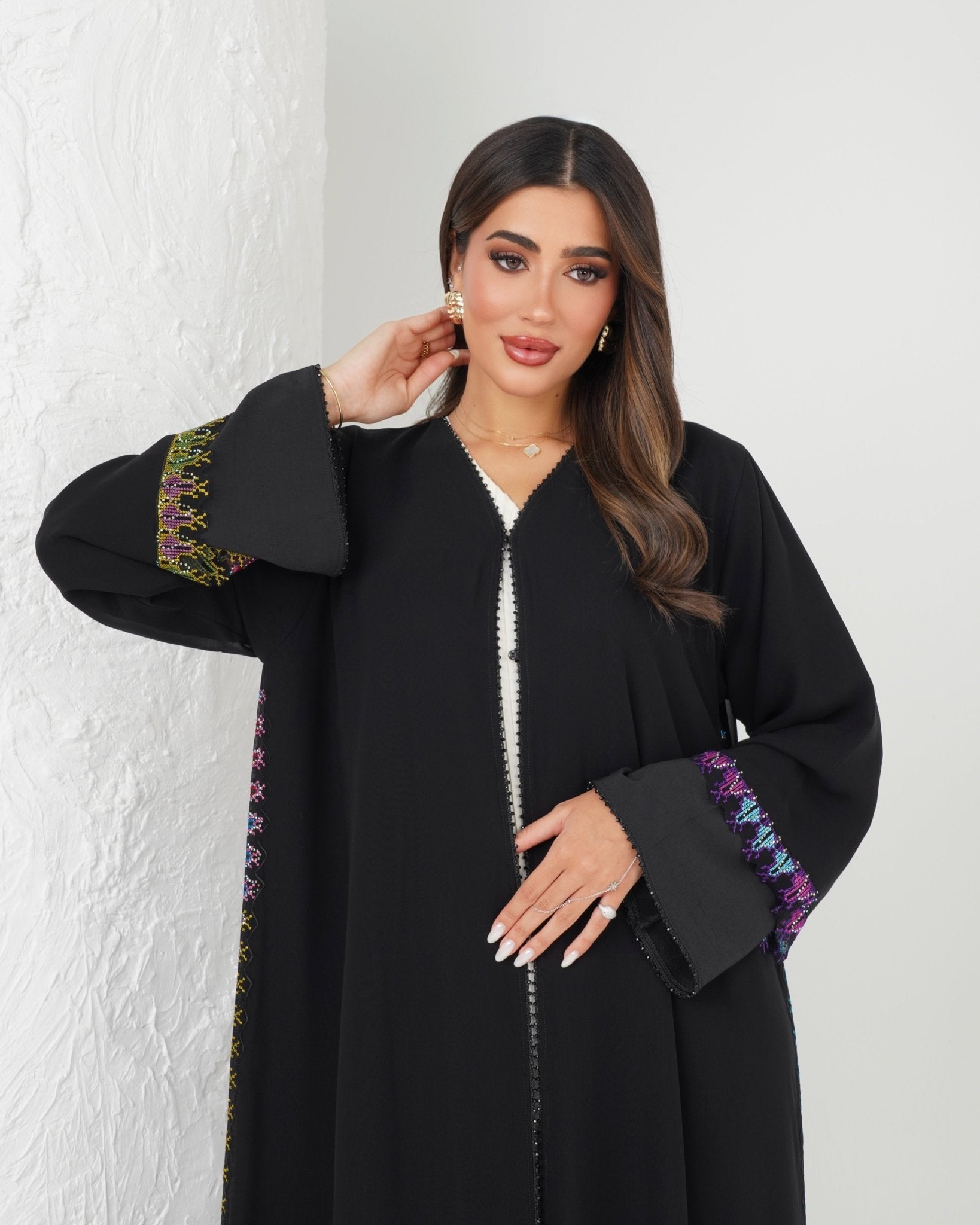 R140 kashmiri Black Abaya Set Abaya for Women UAE – Abaya – Rutba Fashion Abaya