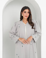 R143 Grey Summer Abaya Set