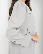 R143 Grey Summer Abaya Set Abaya for Women UAE – Abaya – Rutba Fashion Abaya