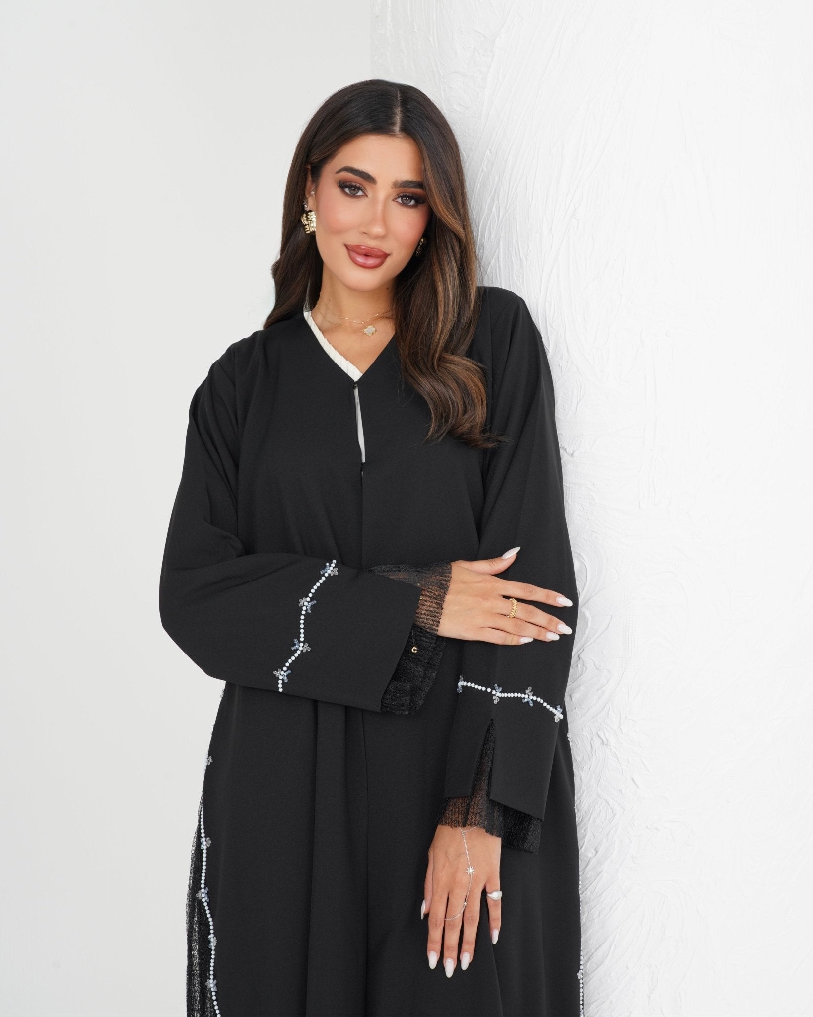R144 Black Summer collection Abaya Set Abaya for Women UAE – Abaya – Rutba Fashion Abaya
