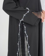 R144 Black Summer collection Abaya Set Abaya for Women UAE – Abaya – Rutba Fashion Abaya