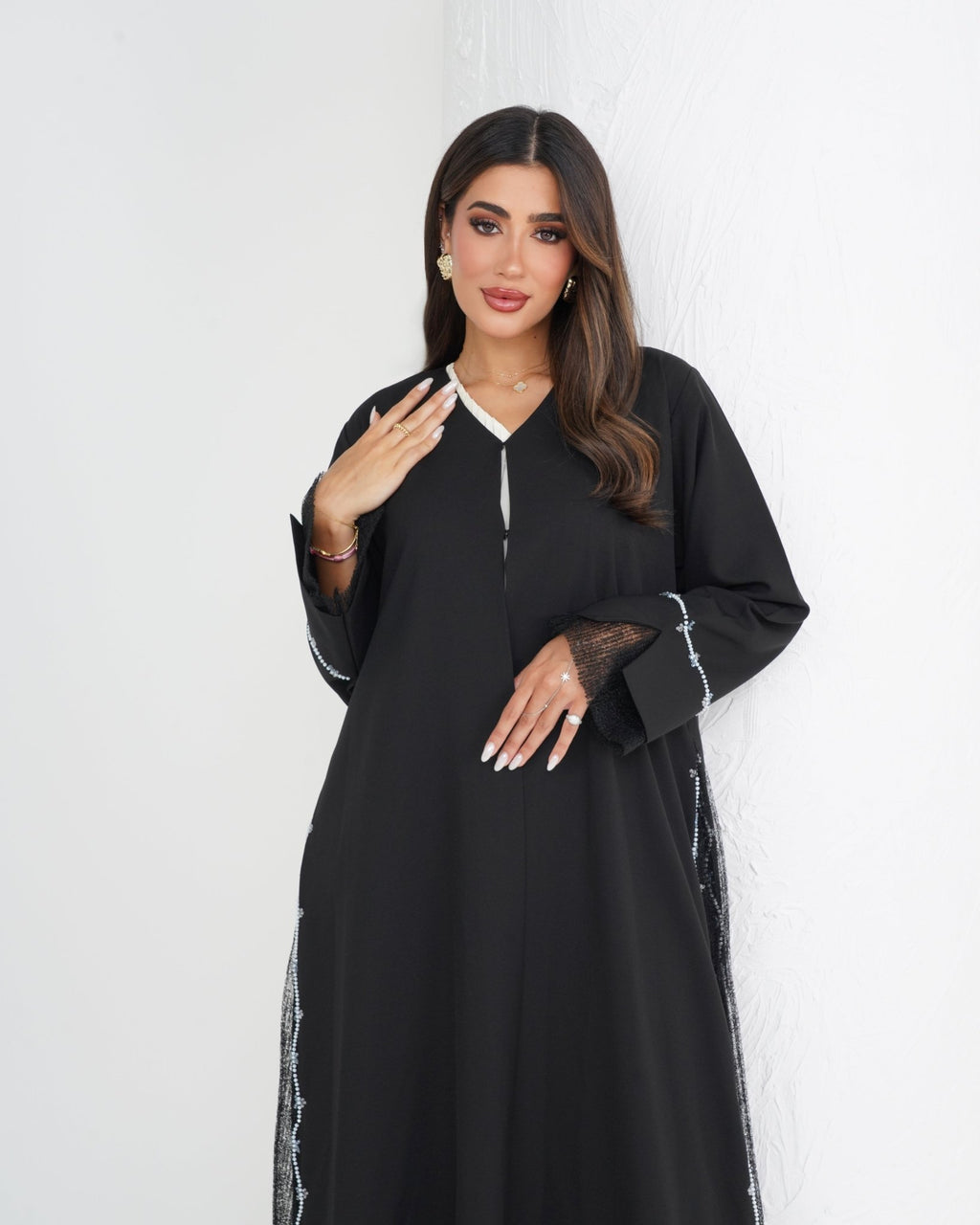R144 Black Summer collection Abaya Set Abaya for Women UAE – Abaya – Rutba Fashion Abaya