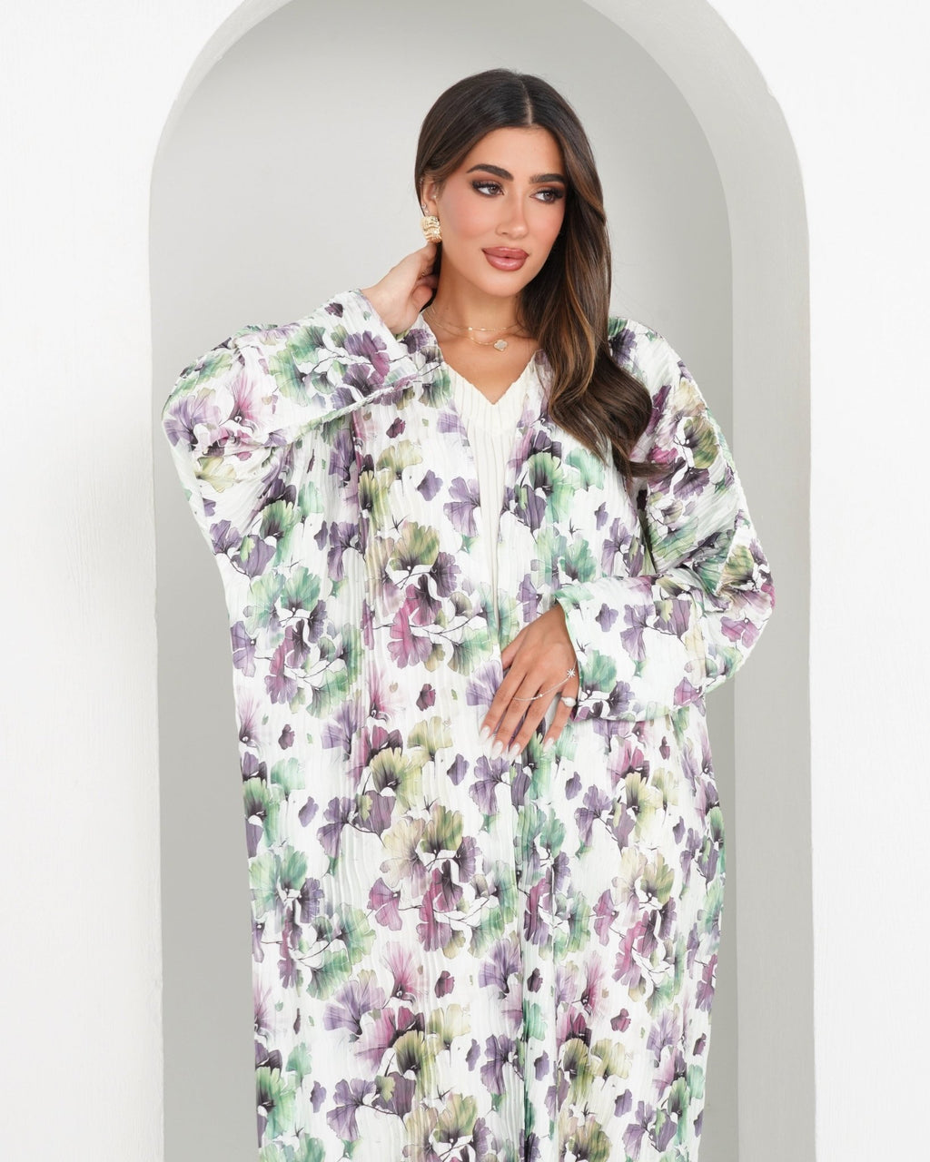 R145 printed travel wear Abaya Set Abaya for Women UAE – Abaya – Rutba Fashion Abaya
