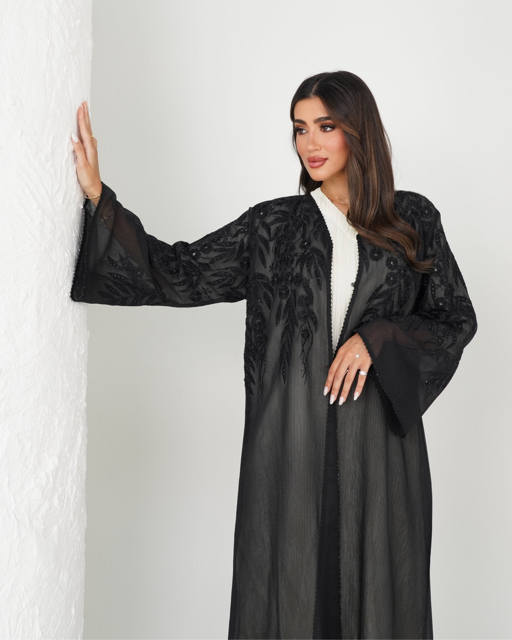 R146 Black Summer collection Abaya Set Abaya for Women UAE – Abaya – Rutba Fashion Abaya