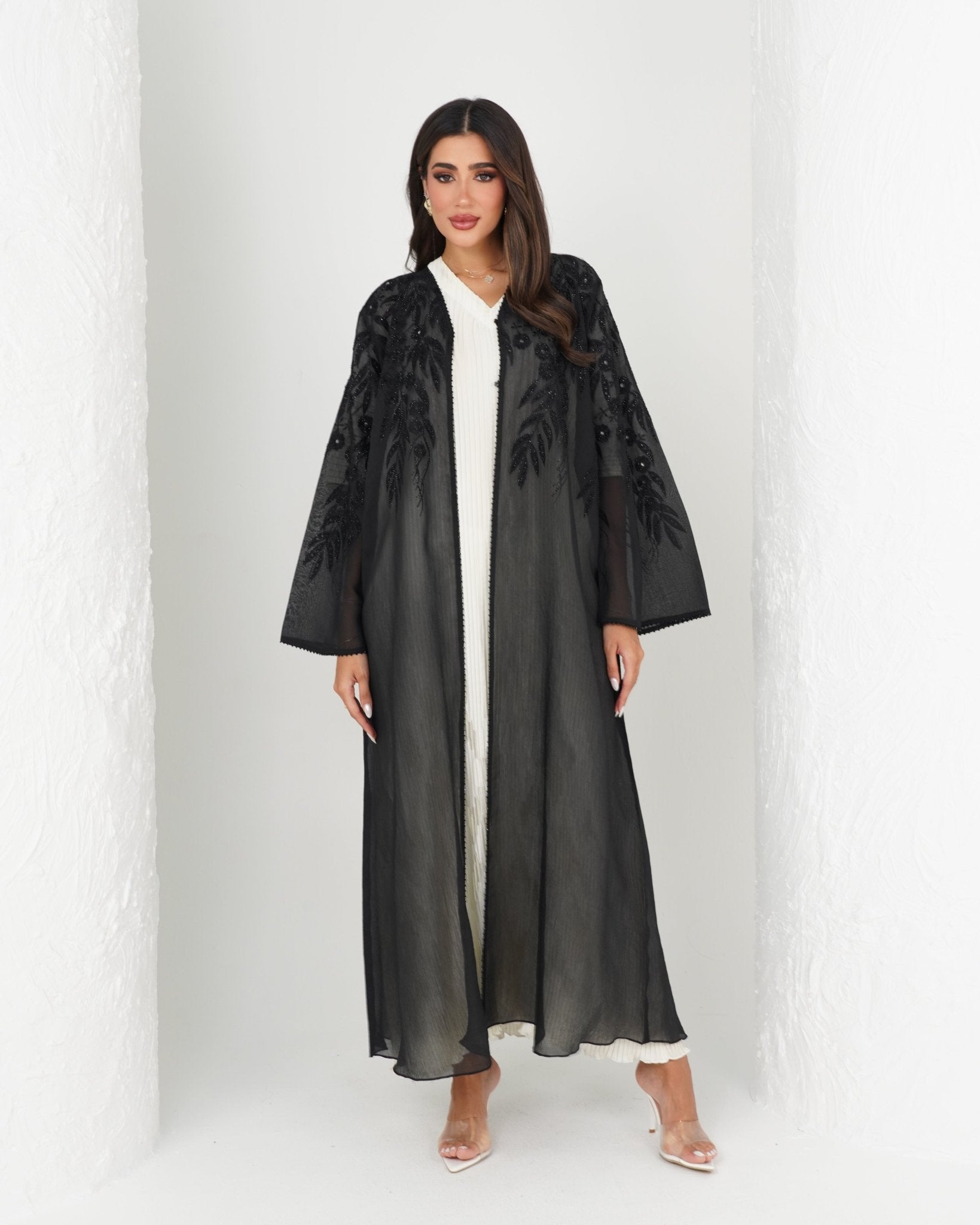 R146 Black Summer collection Abaya Set Abaya for Women UAE – Abaya – Rutba Fashion Abaya