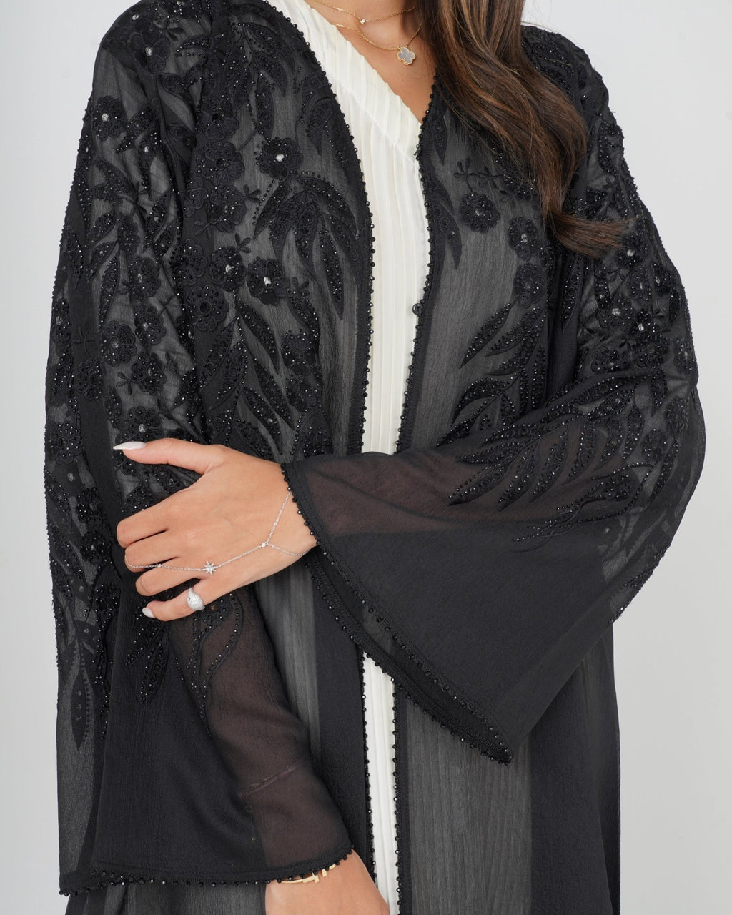 R146 Black Summer collection Abaya Set Abaya for Women UAE – Abaya – Rutba Fashion Abaya