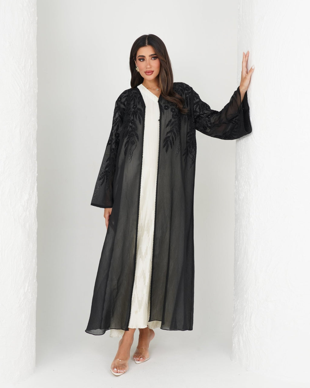 R146 Black Summer collection Abaya Set Abaya for Women UAE – Abaya – Rutba Fashion Abaya