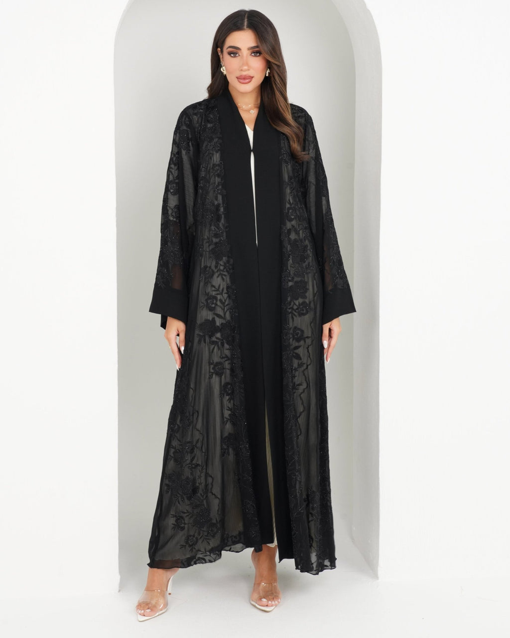 R147 Black Summer collection Abaya Set Abaya for Women UAE – Abaya – Rutba Fashion Abaya