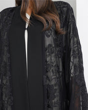R147 Black Summer collection Abaya Set Abaya for Women UAE – Abaya – Rutba Fashion Abaya