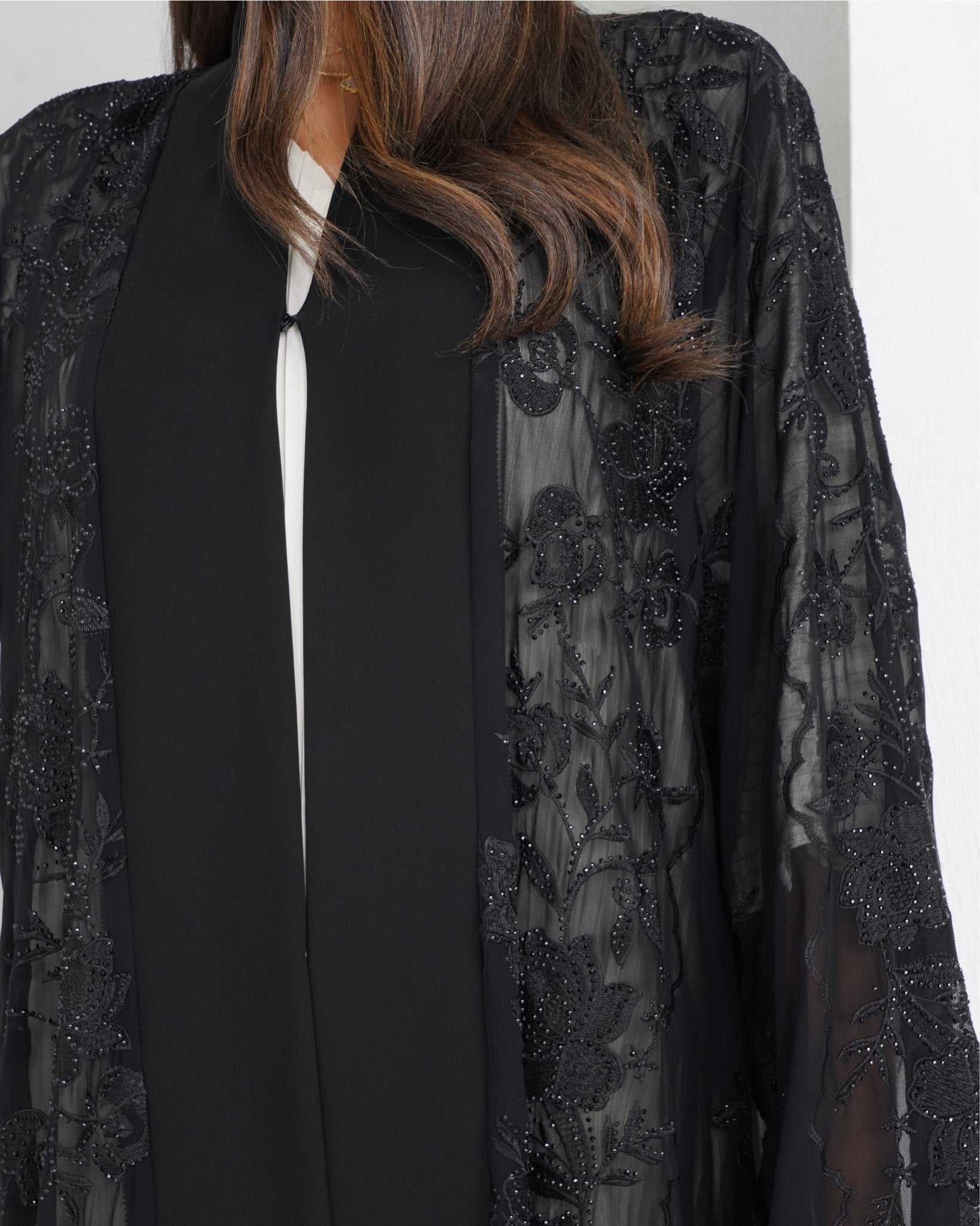 R147 Black Summer collection Abaya Set Abaya for Women UAE – Abaya – Rutba Fashion Abaya