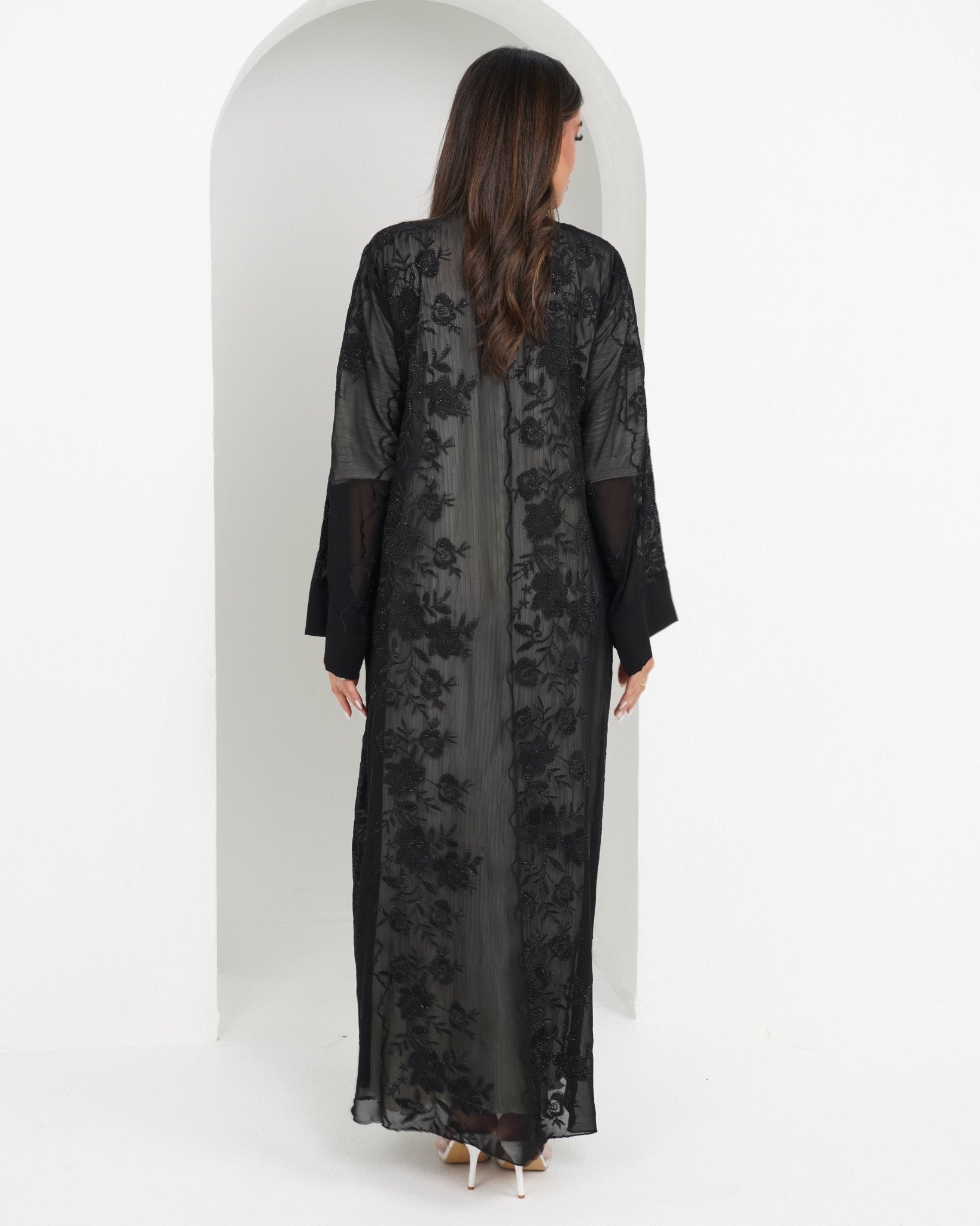 R147 Black Summer collection Abaya Set Abaya for Women UAE – Abaya – Rutba Fashion Abaya