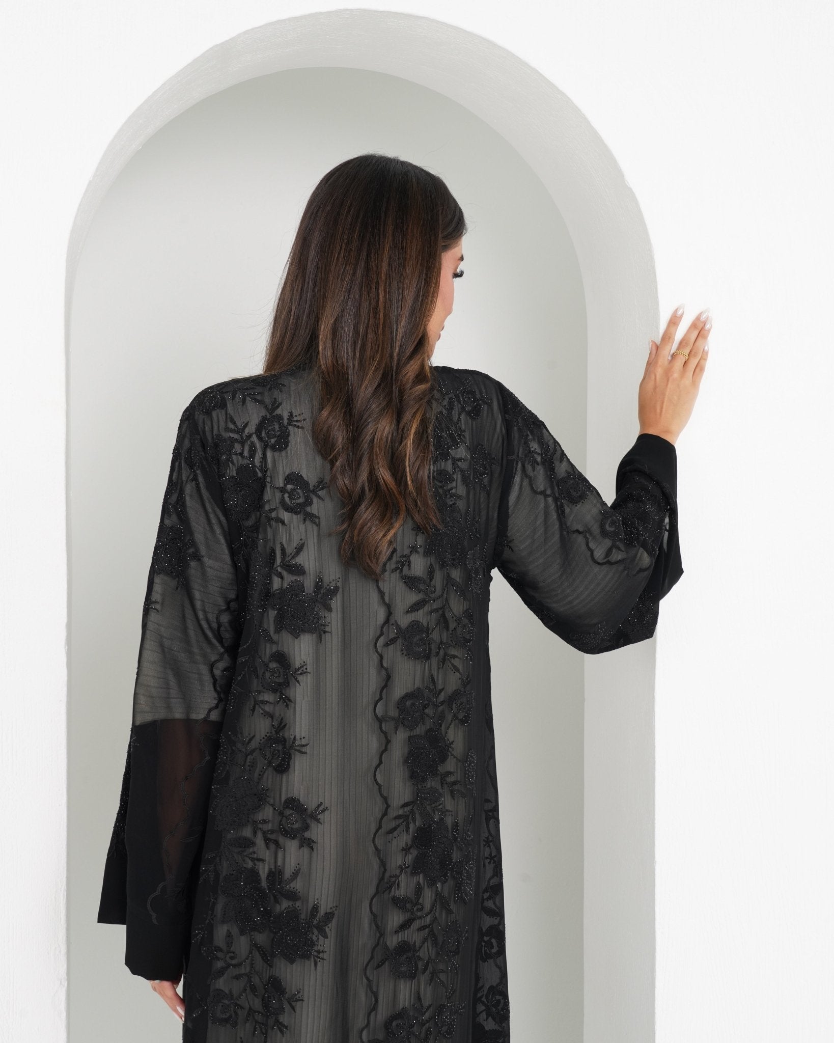 R147 Black Summer collection Abaya Set Abaya for Women UAE – Abaya – Rutba Fashion Abaya