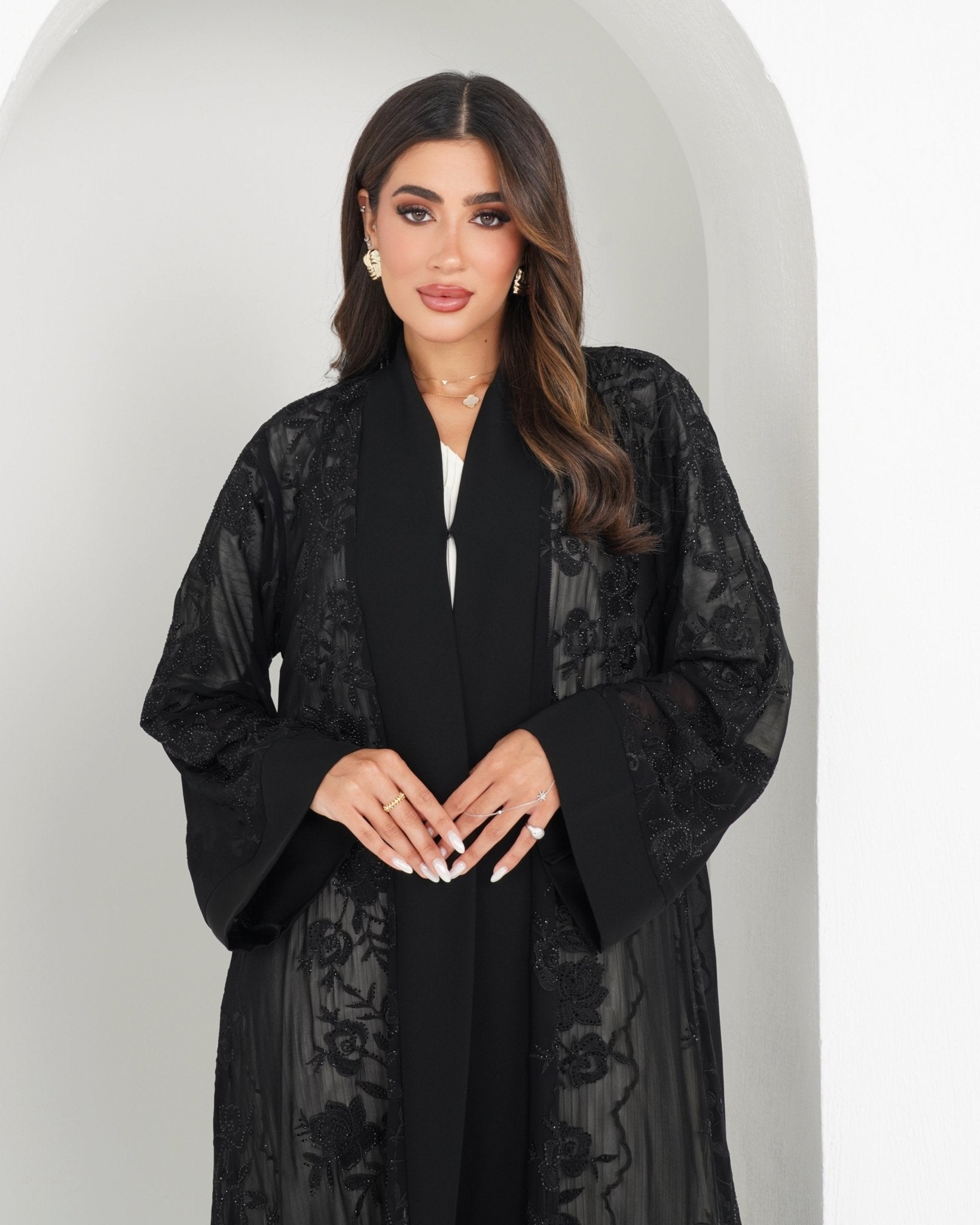 R147 Black Summer collection Abaya Set Abaya for Women UAE – Abaya – Rutba Fashion Abaya