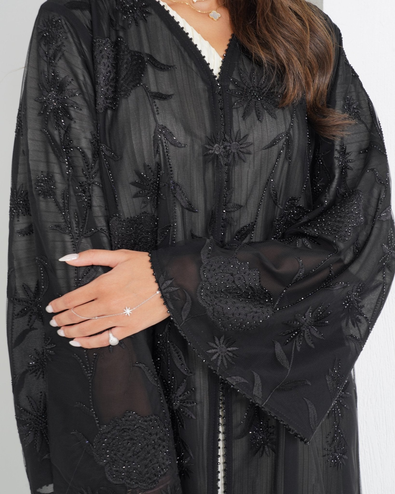 R148 Black Elegant Summer collection Abaya Set Abaya for Women UAE – Abaya – Rutba Fashion Abaya