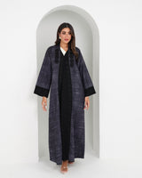 R151 Light blue and black  Abaya Set