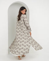 R152 Summer Beige Dantel Abaya Set Abaya for Women UAE – Abaya – Rutba Fashion Abaya