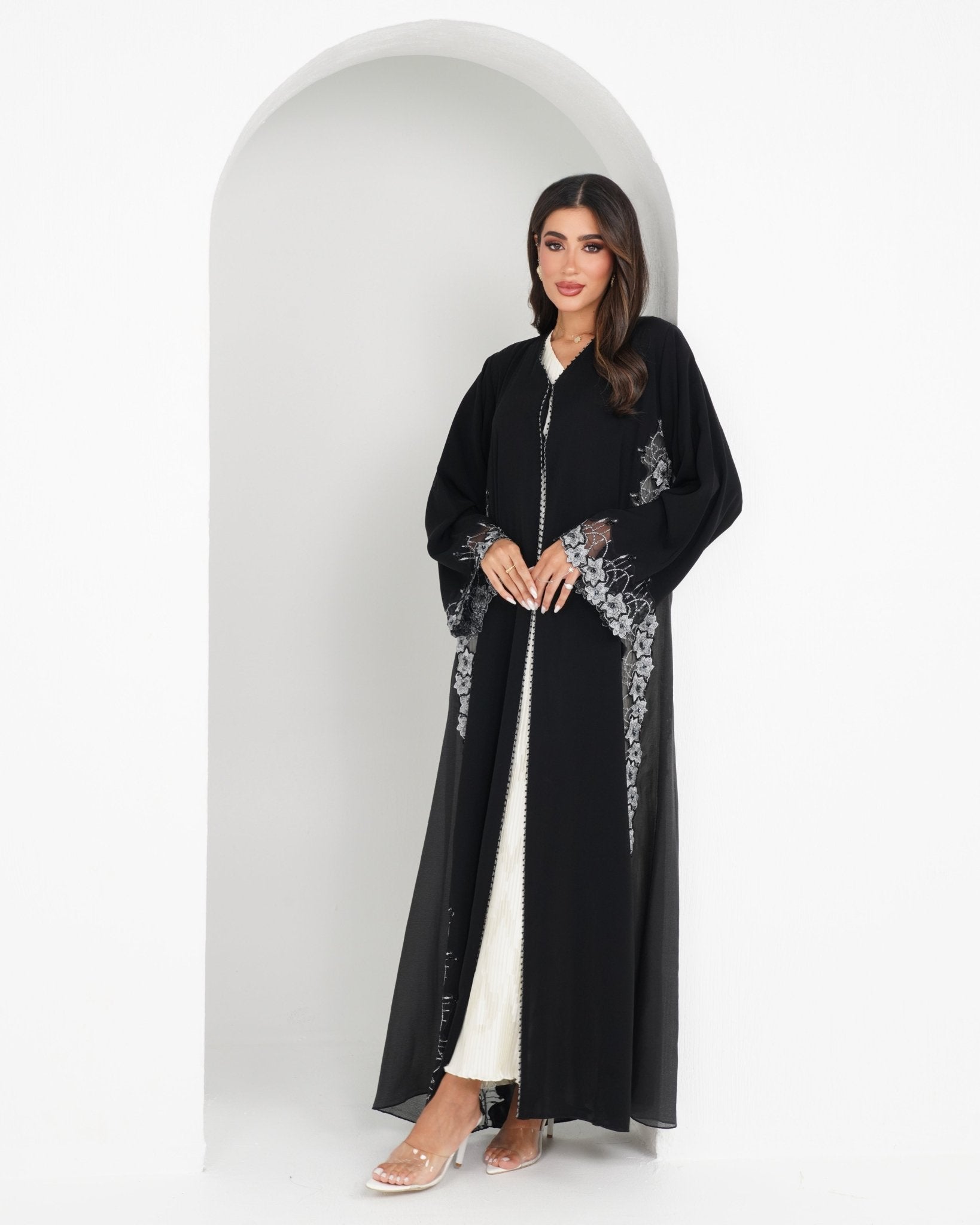 R153 Black Summer collection Abaya Set Abaya for Women UAE – Abaya – Rutba Fashion Abaya