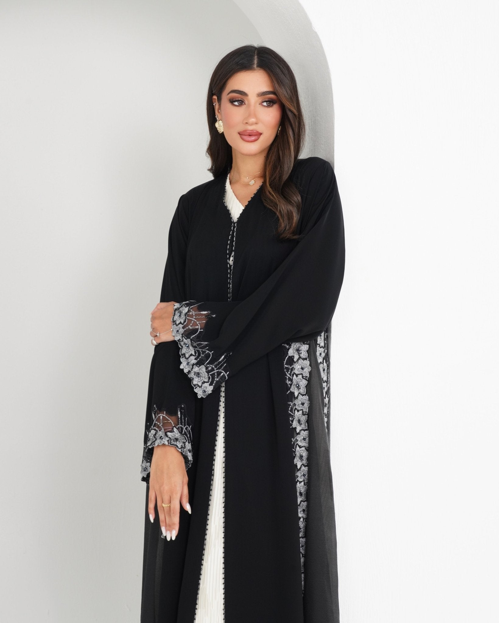 R153 Black Summer collection Abaya Set Abaya for Women UAE – Abaya – Rutba Fashion Abaya