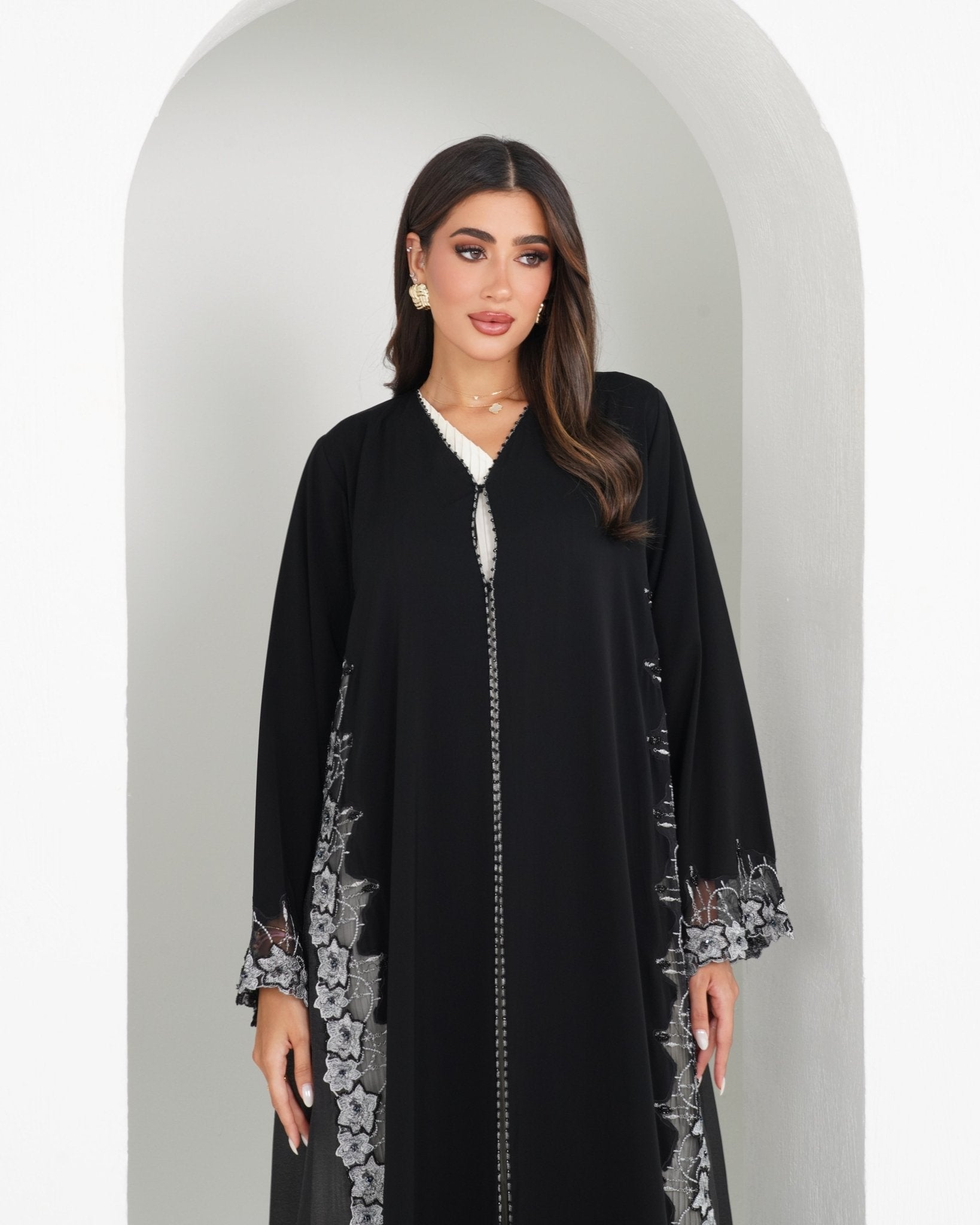 R153 Black Summer collection Abaya Set Abaya for Women UAE – Abaya – Rutba Fashion Abaya