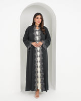 R154 C Green Dantel Glaring Abaya Set Abaya for Women UAE – Abaya – Rutba Fashion Abaya