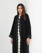 R156 Black Dantel Abaya Set Abaya for Women UAE – Abaya – Rutba Fashion Abaya