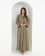 R157 Travel wear Olive Abaya Set Abaya for Women UAE – Abaya – Rutba Fashion Abaya