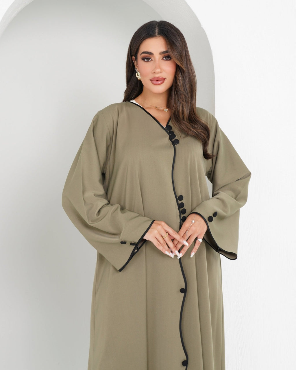 R157 Travel wear Olive Abaya Set Abaya for Women UAE – Abaya – Rutba Fashion Abaya