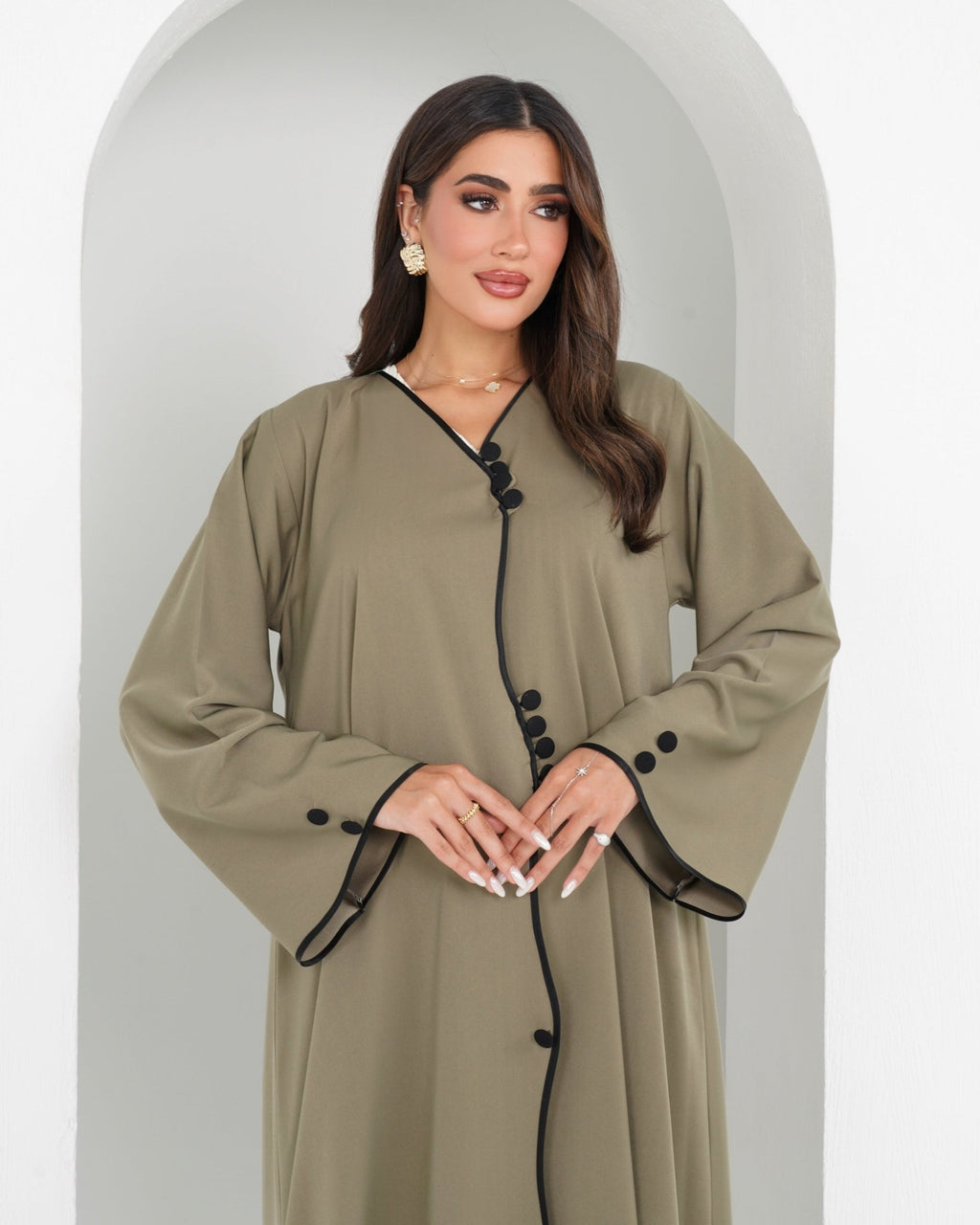 R157 Travel wear Olive Abaya Set Abaya for Women UAE – Abaya – Rutba Fashion Abaya