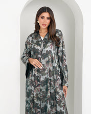 R159 Travel Wear C green printed Abaya Set Abaya for Women UAE – Abaya – Rutba Fashion Abaya