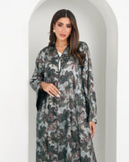 R159 Travel Wear C green printed Abaya Set Abaya for Women UAE – Abaya – Rutba Fashion Abaya