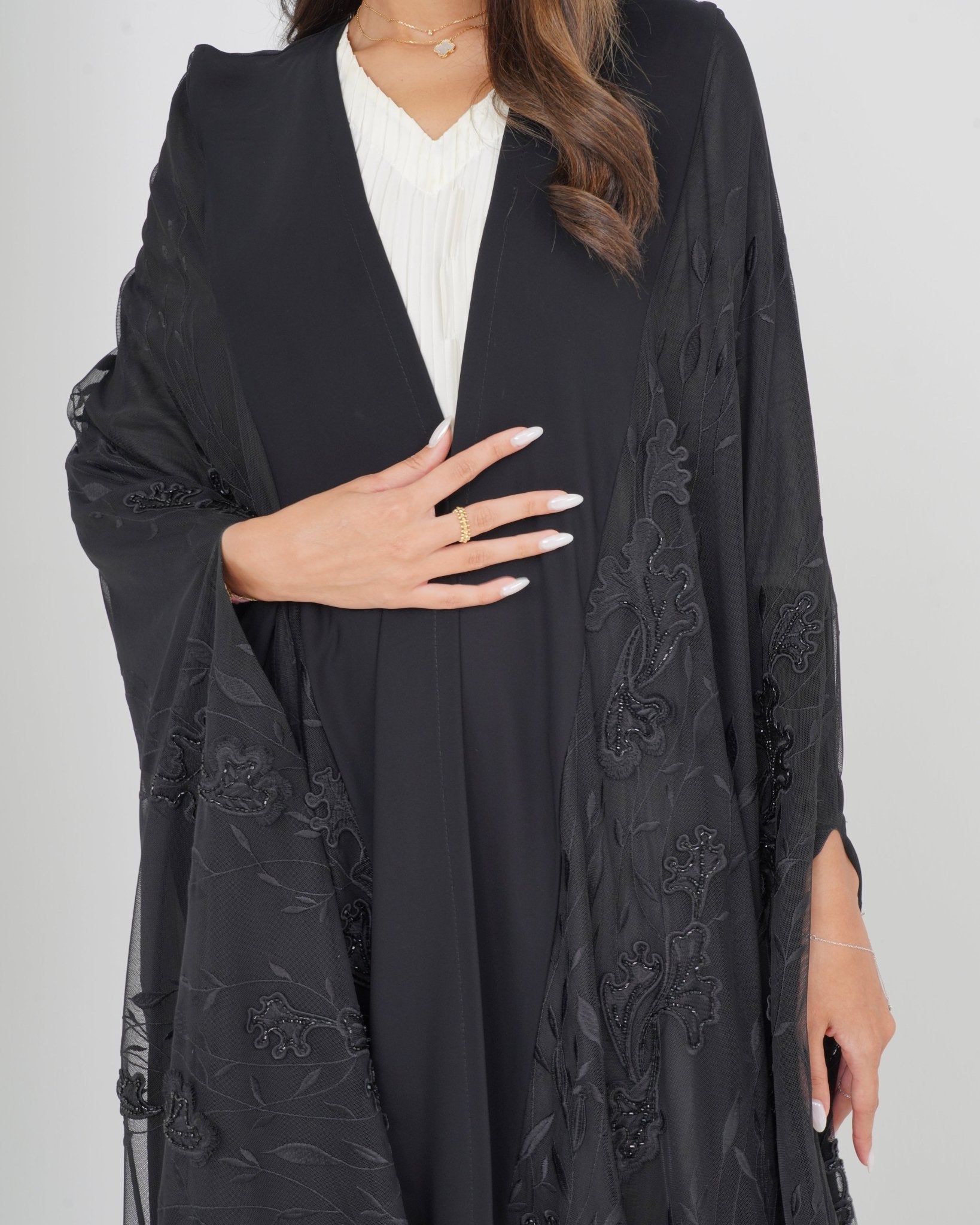 R160 Black wedding and party Collection Abaya Set Abaya for Women UAE – Abaya – Rutba Fashion Abaya