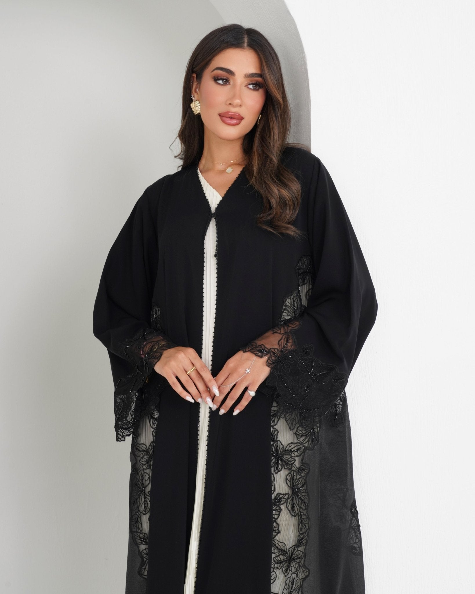 R161 Black Summer collection Abaya Set Abaya for Women UAE – Abaya – Rutba Fashion Abaya