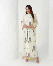 R162 the ocean printed summer wear Abaya Set Abaya for Women UAE – Abaya – Rutba Fashion Abaya