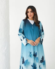 R163 Butterfly printed summer wear Abaya Set Abaya for Women UAE – Abaya – Rutba Fashion Abaya