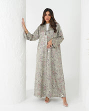 R167 Elegant printed summer wear Abaya Set Abaya for Women UAE – Abaya – Rutba Fashion Abaya