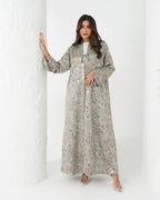 R167 Elegant printed summer wear Abaya Set Abaya for Women UAE – Abaya – Rutba Fashion Abaya