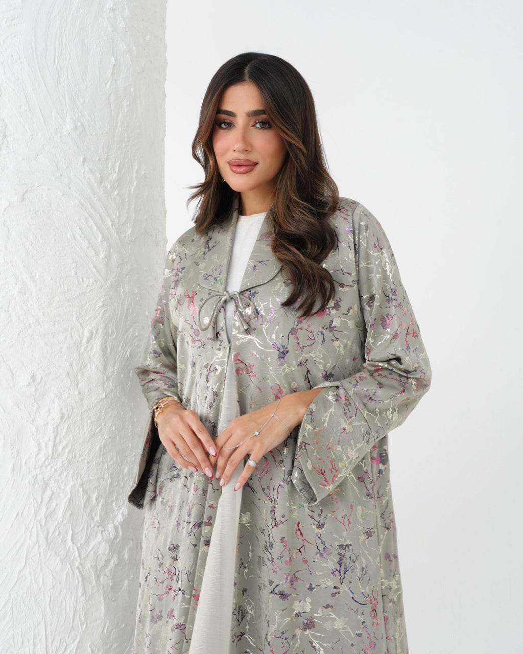 R167 Elegant printed summer wear Abaya Set Abaya for Women UAE – Abaya – Rutba Fashion Abaya