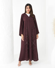 R169 Maroon Glaring Abaya Set Abaya for Women UAE – Abaya – Rutba Fashion Abaya