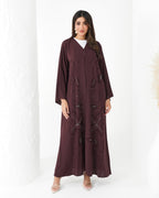 R169 Maroon Glaring Abaya Set Abaya for Women UAE – Abaya – Rutba Fashion Abaya