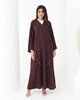 R169 Maroon Glaring Abaya Set