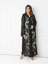 R171  Elegant Black summer wear  Abaya Set