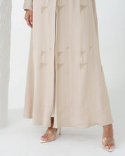 R172 Summer Beige Abaya Set Abaya for Women UAE – Abaya – Rutba Fashion Abaya
