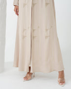 R172 Summer Beige Abaya Set Abaya for Women UAE – Abaya – Rutba Fashion Abaya