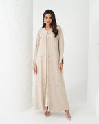 R172 Summer Beige Abaya Set Abaya for Women UAE – Abaya – Rutba Fashion Abaya