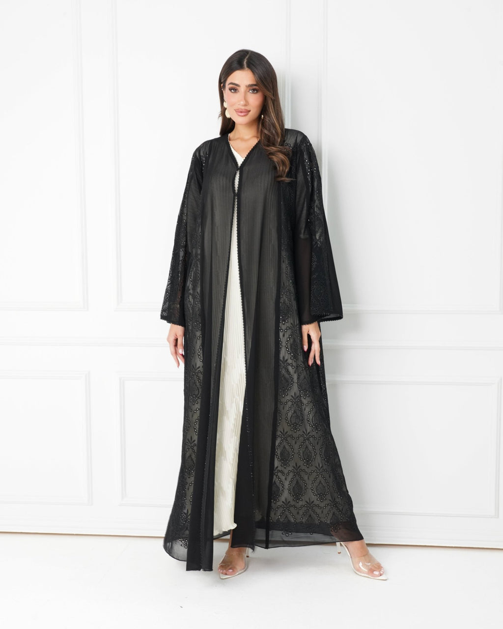 R173 Black Classic summer wear Abaya Set Abaya for Women UAE – Abaya – Rutba Fashion Abaya