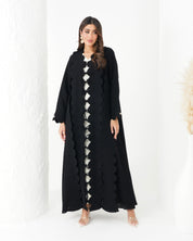 R174 Black Exclusive Designer Abaya Set Abaya for Women UAE – Abaya – Rutba Fashion Abaya