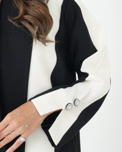 R175 Black And White Exclusive Designer Abaya Set Abaya for Women UAE – Abaya – Rutba Fashion Abaya