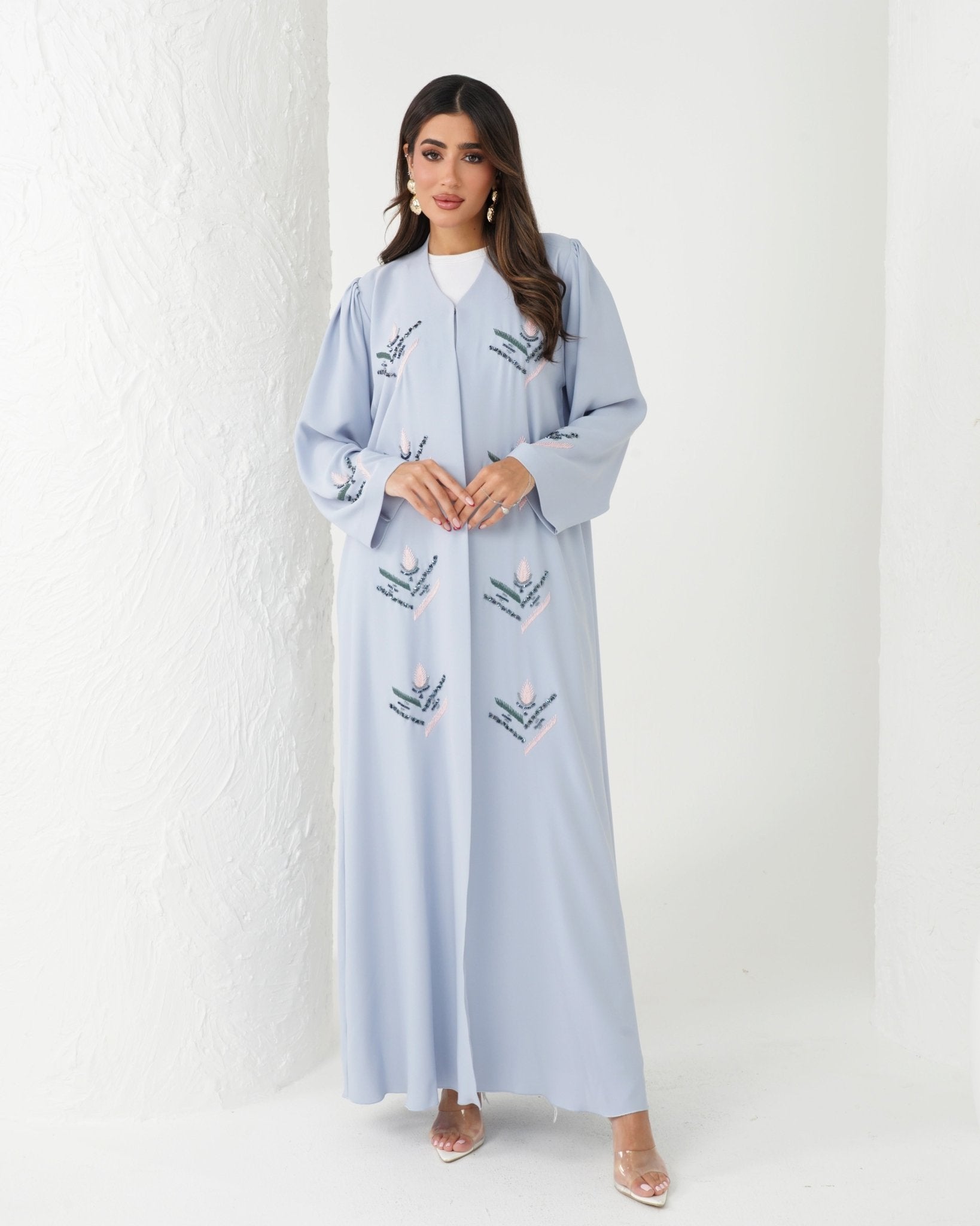 R177 Travel wear Sky blue Abaya Set Abaya for Women UAE – Abaya – Rutba Fashion Abaya