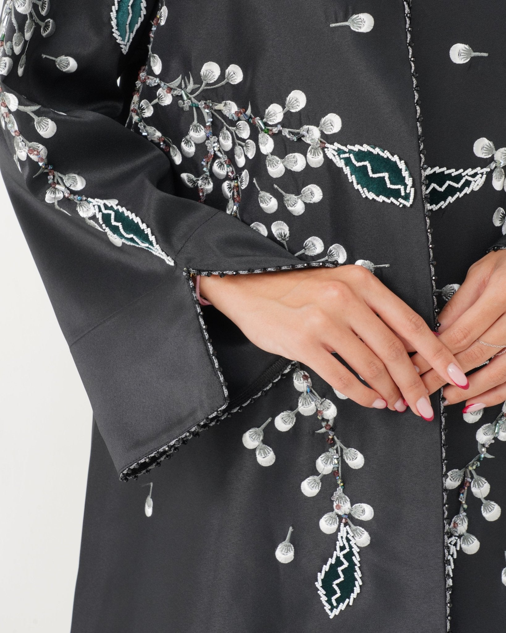 R180 Black Classic Designer Abaya Set Abaya for Women UAE – Abaya – Rutba Fashion Abaya